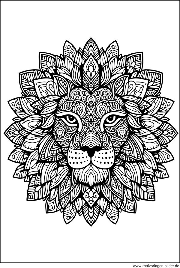 Mandala Löwe ausdrucken