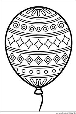 Luftballon mit Muster Ausmalbild ausdrucken