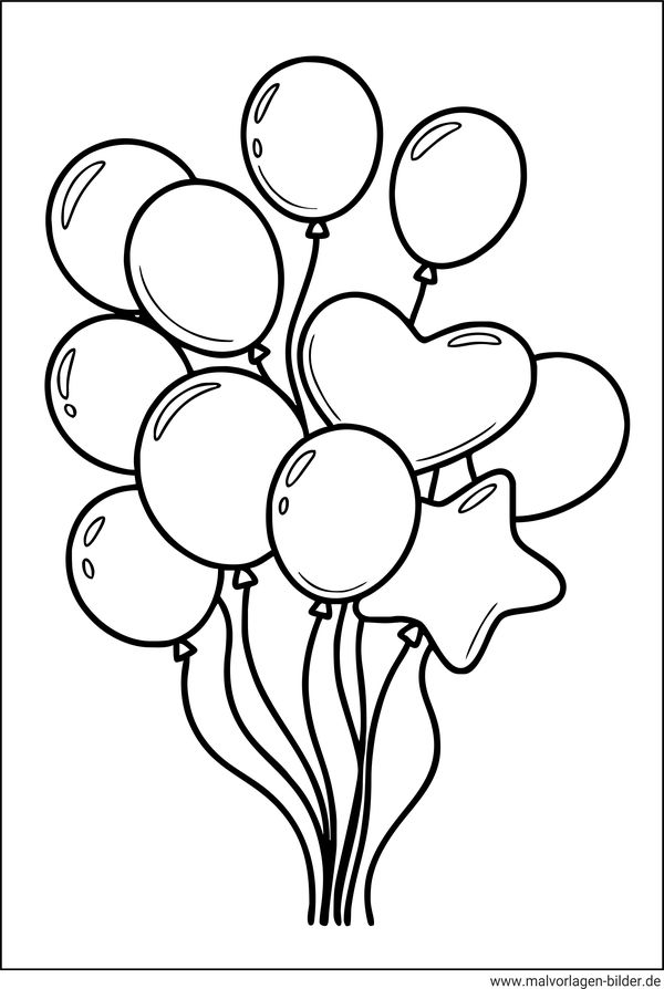 Luftballons Ausmalbild zum Ausdrucken