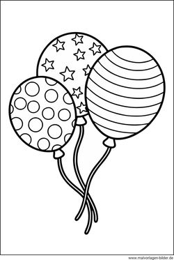 Luftballons mit Muster Malvorlage