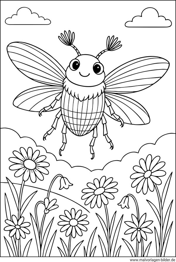 Ausmalbild Maikäfer zum Ausmalen