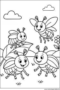 Maikäfer PDF-Malvorlage für Kinder gratis Download