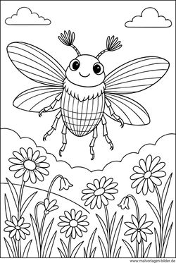 PDF Ausmalbild Maikäfer zum Herunterladen