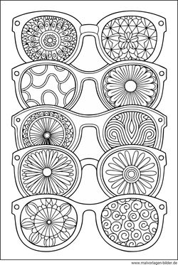 Colle Sonnenbrillen mit Muster Malvorlagen zum Ausmalen