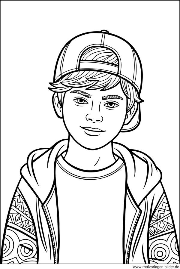Teenager Junge Ausmalbild