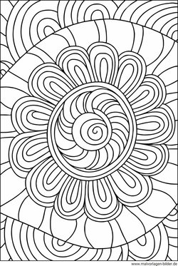 Zeichnung per Hand mit coolen Mustern Ausmalbild