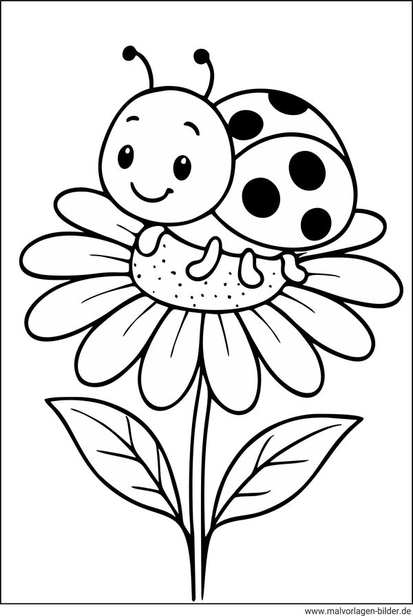 Ausmalbild niedlicher Marienkäfer