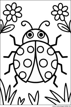 Marienkäfer Ausmalbild Kindergraten ausmalen