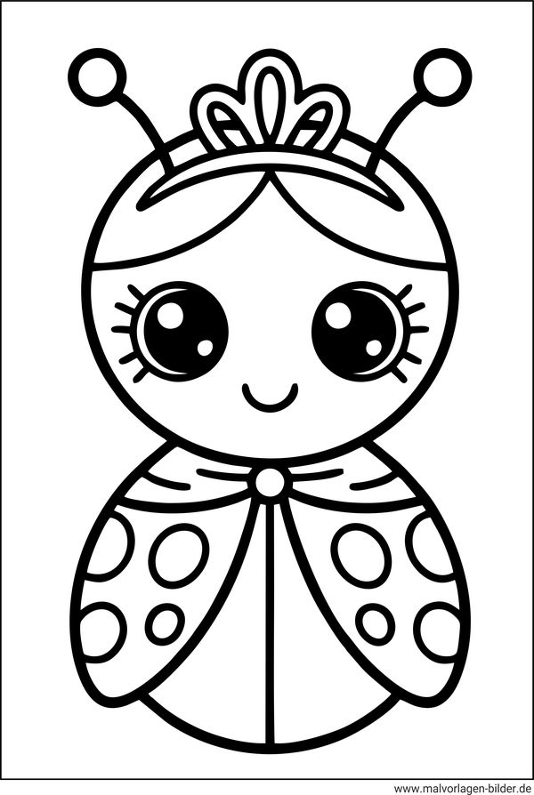 Marienkäferprinzessin Ausmalbild