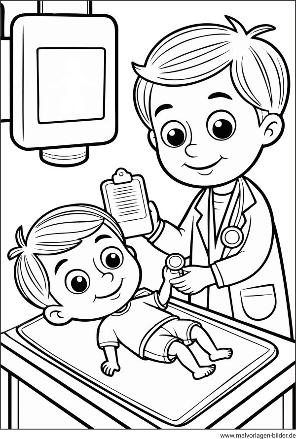 Ausmalbild Kinderarzt