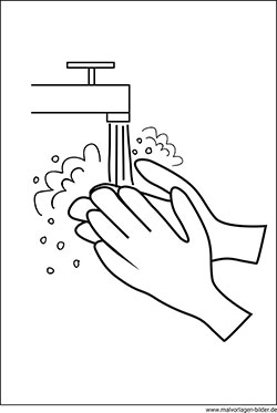 Händewaschen Malvorlage