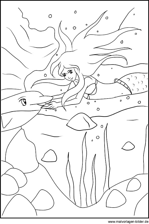 ausmalbilder meerjungfrau mandala