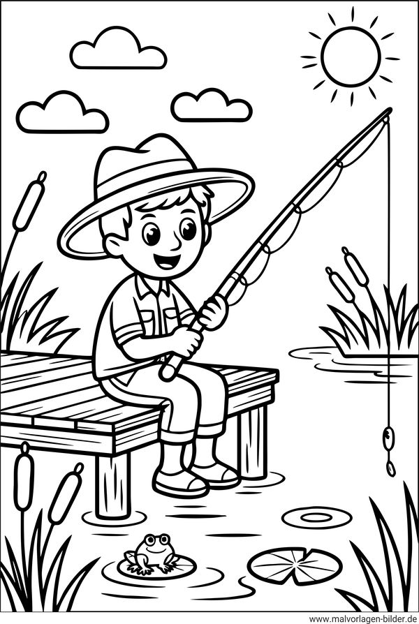 Angler Ausmalbild