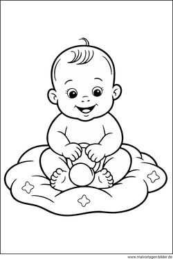 Baby Ausmalbild zum Ausdrucken und Ausmalen
