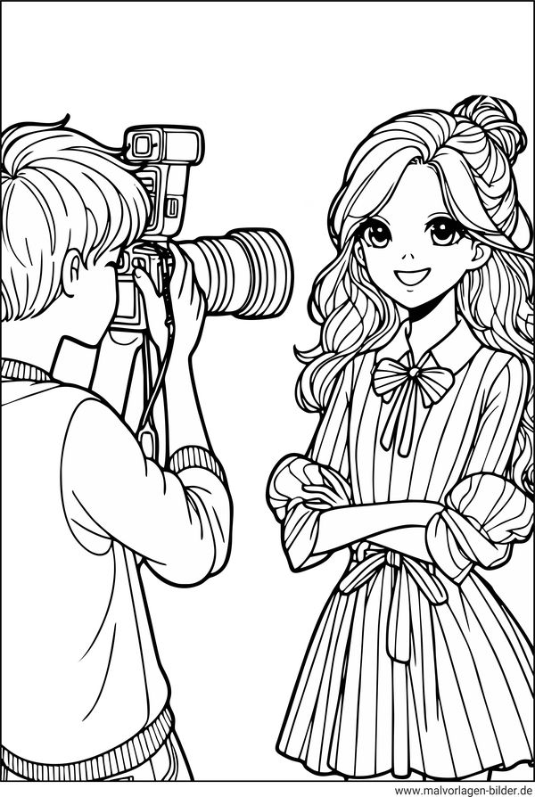 Fotoshooting Ausmalbild