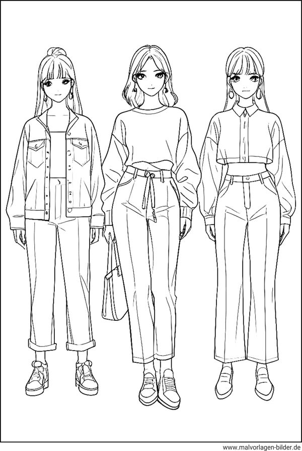 Topmodels als Ausmalbild kostenlos