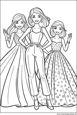 Topmodels Kleider designen und ausmalen