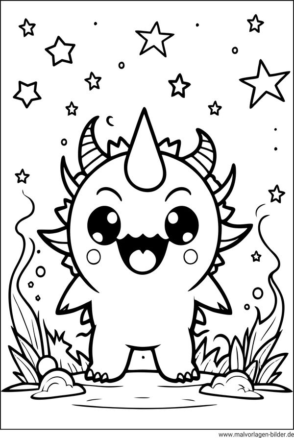 liebes Einhorn-Monster Ausmalbild