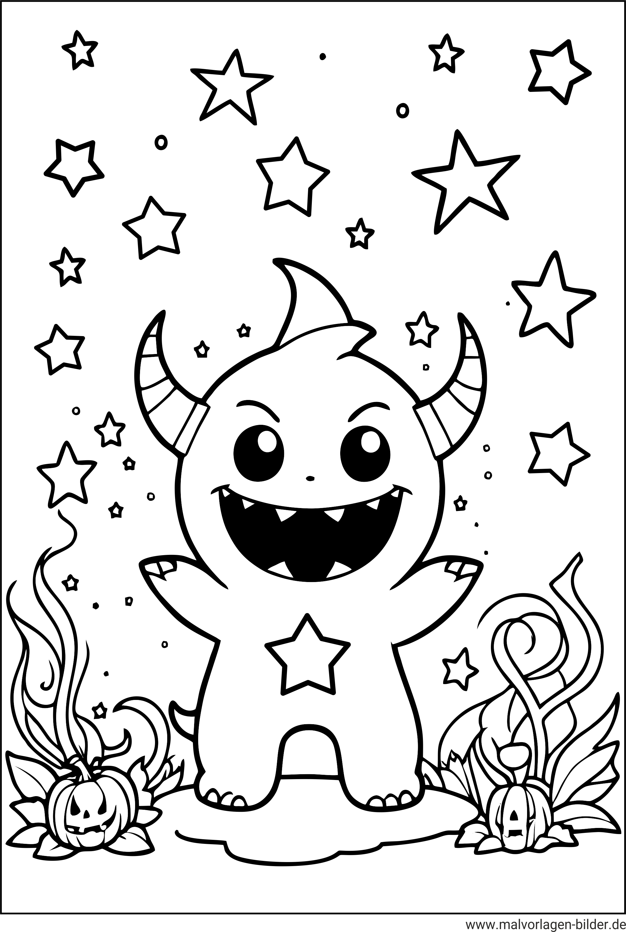 Sternen-Monster Ausmalbild