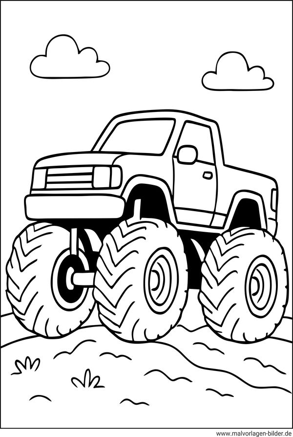 Monstertruck Ausmalbild einfach
