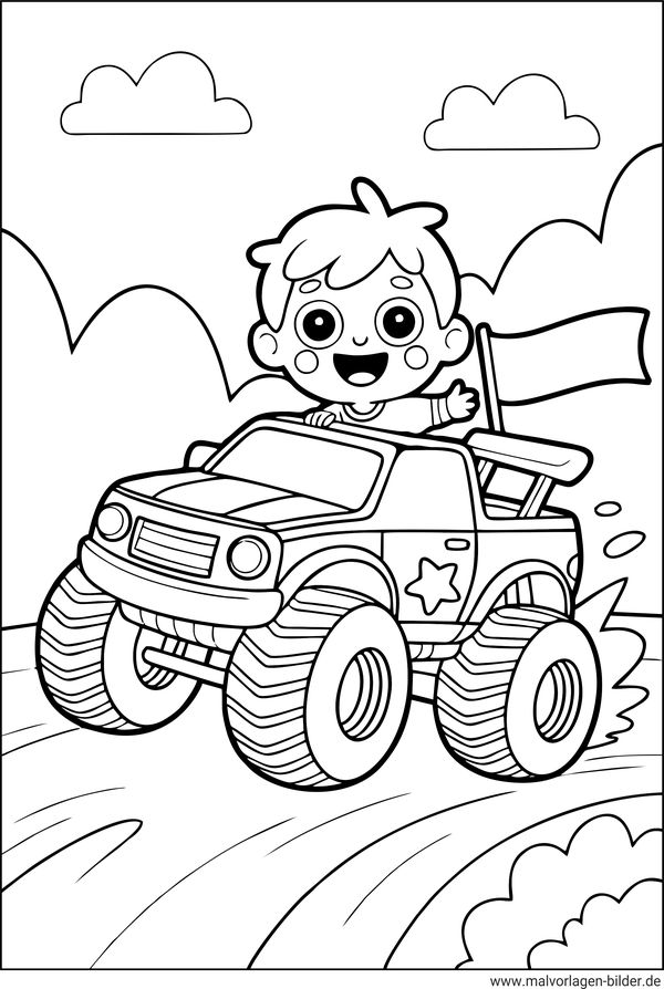 Monstertruck Ausmalbild Junge