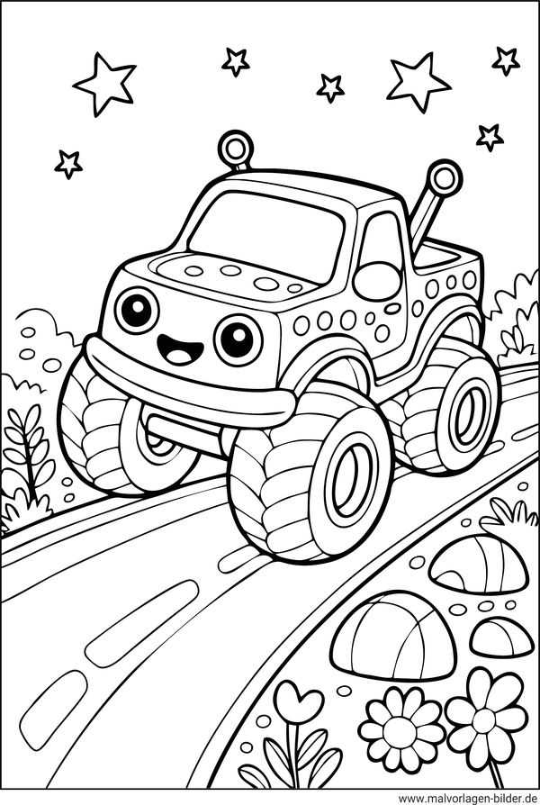 Monstertruck Ausmalbild Kindergarten