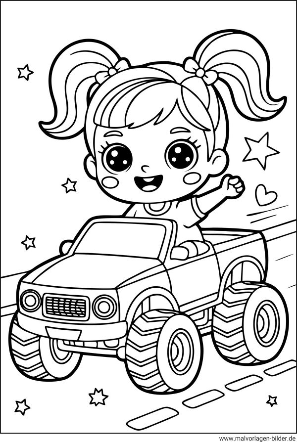 Monstertruck Ausmalbild Mädchen