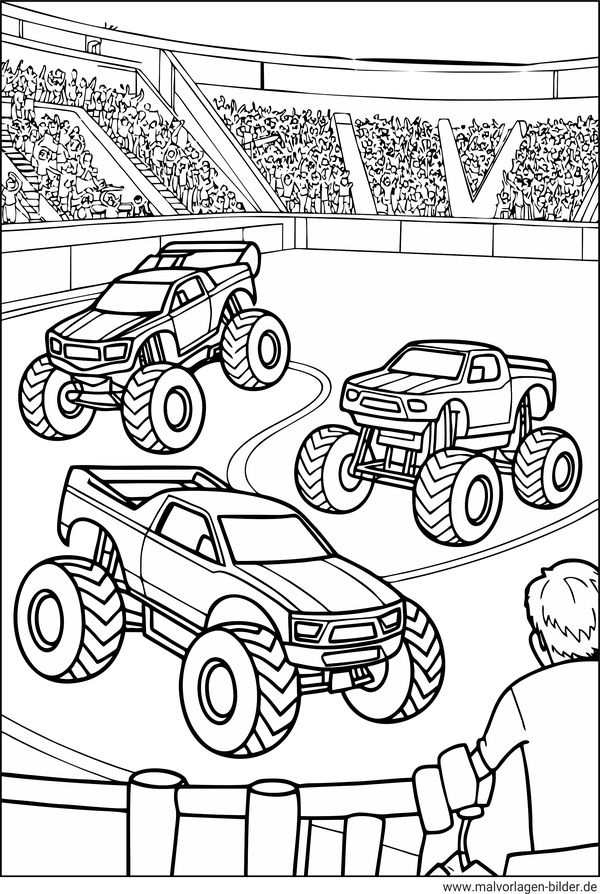 Monstertruck-Show Ausmalbild