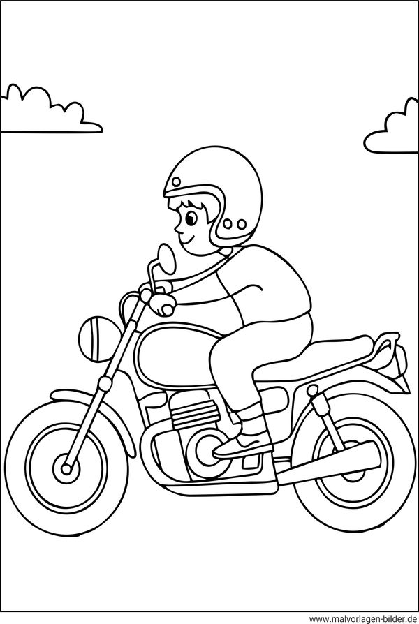 Ausmalbild Motorrad einfach