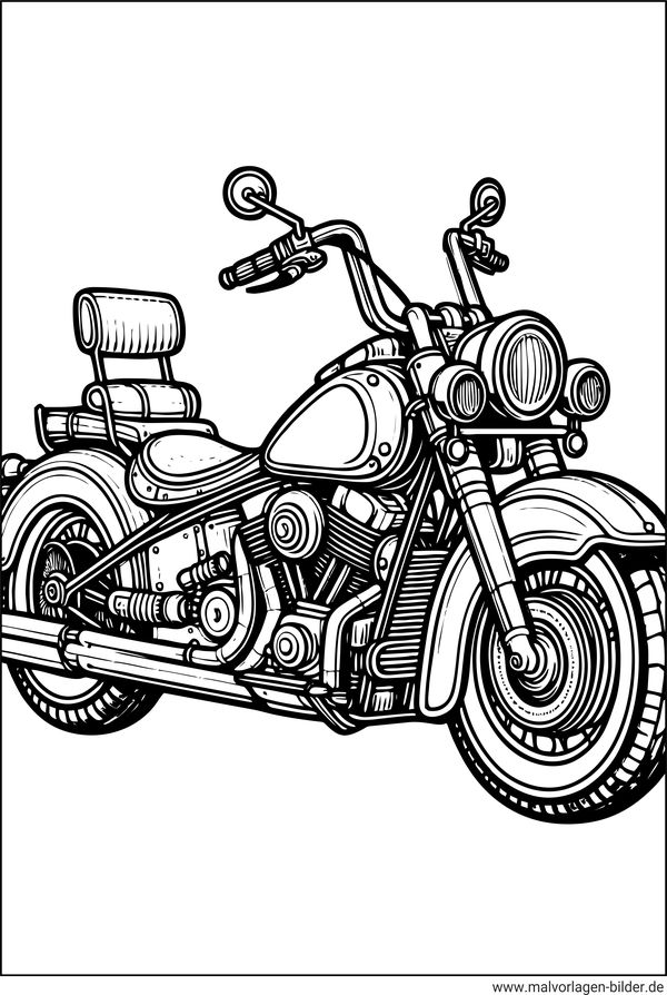 Chopper Motorrad Ausmalbild