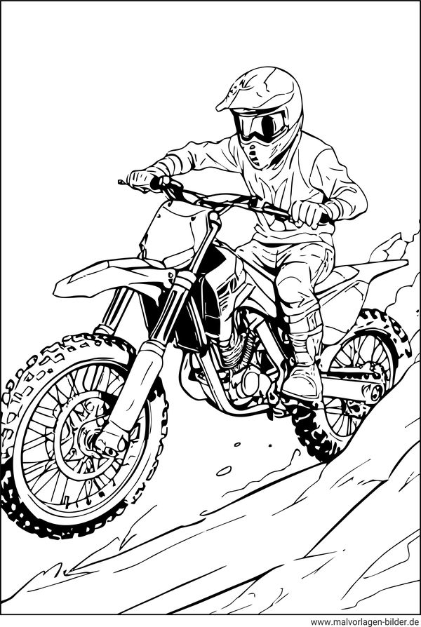 Motocross Ausmalbild kostenlos
