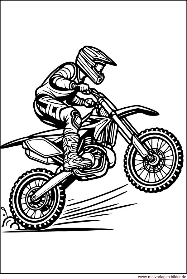 Motocross Motorrad Ausmalbild