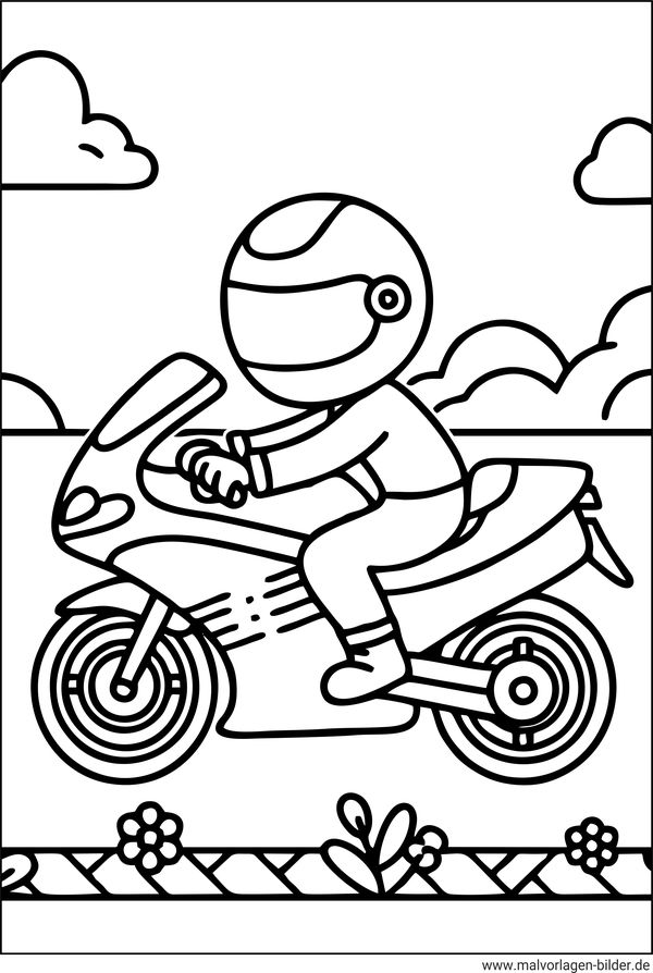 Motorrad Ausmalbild einfach