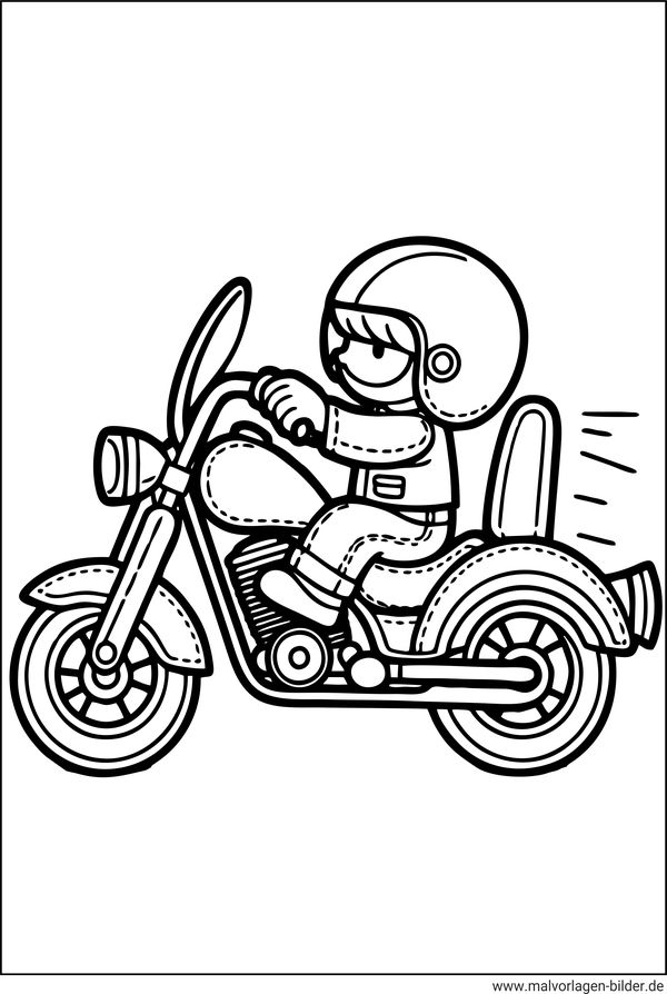 Motorrad Ausmalbild für Kinder