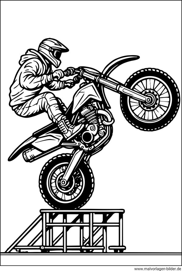 Motorradstunt-Show Ausmalbild ausdrucken