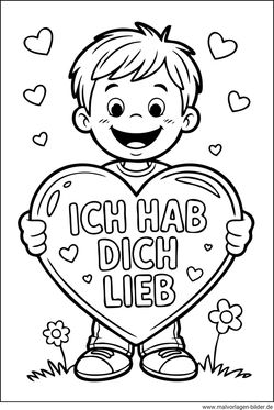 Ich hab dich lieb Ausmalbild ausdrucken und ausmalen