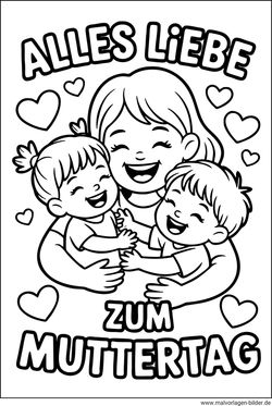 Kostenloses Ausmalbild Alles liebe zum Muttertag