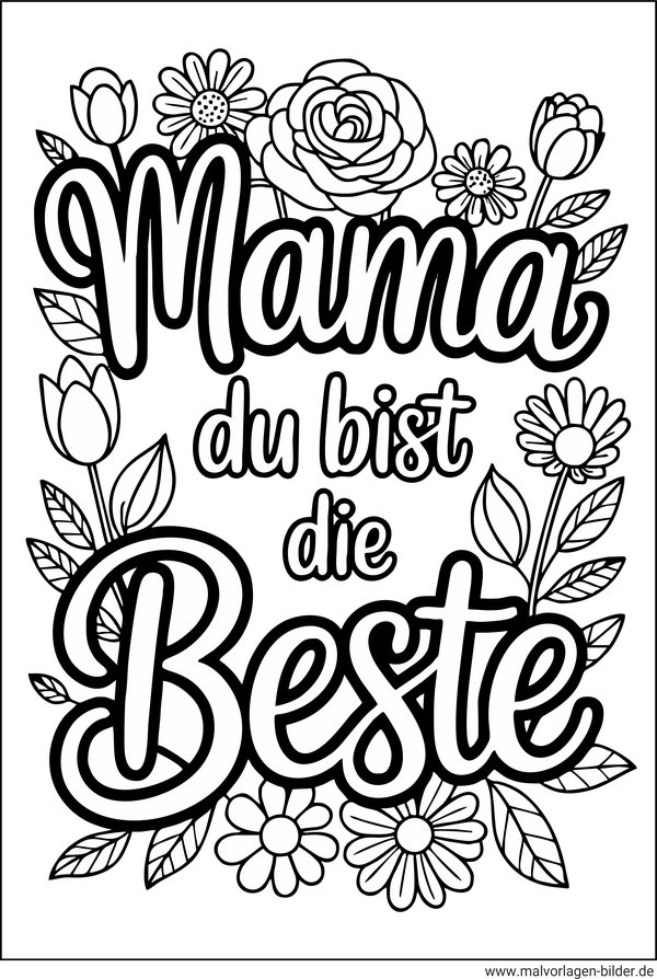 Mama du bist die Beste Muttertag PDF zum Ausdrucken