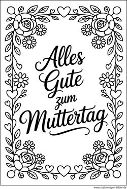 Muttertag Ausmalbild für Erwachsene drucken und malen