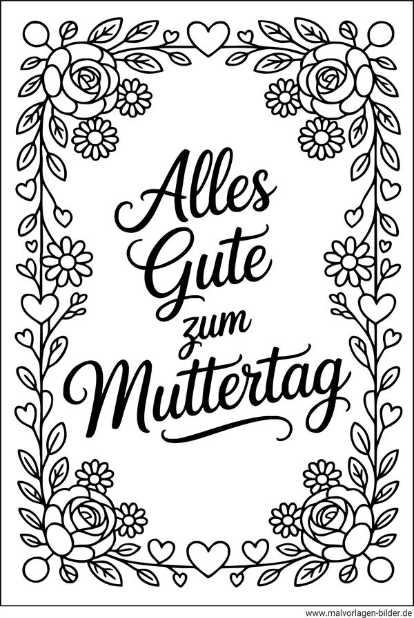 Muttertag Ausmalbild Erwachsene