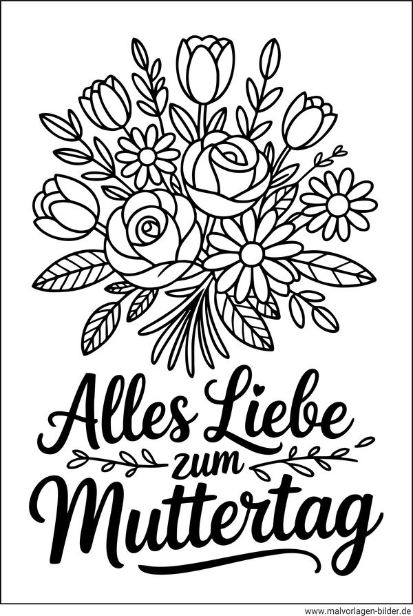 Muttertag Blumenstrauß PDF Vorlage