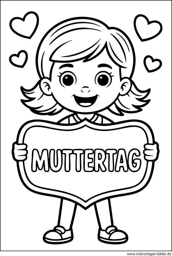 Muttertag Vorlage zum Ausmalen