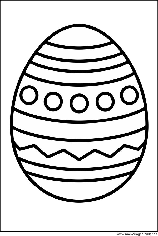 Osterei Ausmalbild einfach