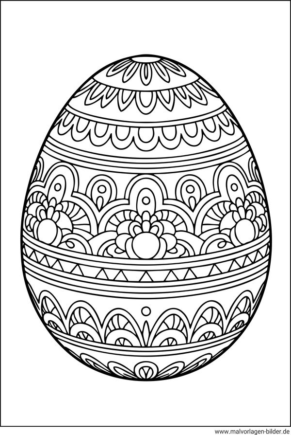 Osterei mit Muster als Ausmalbild Erwachsene