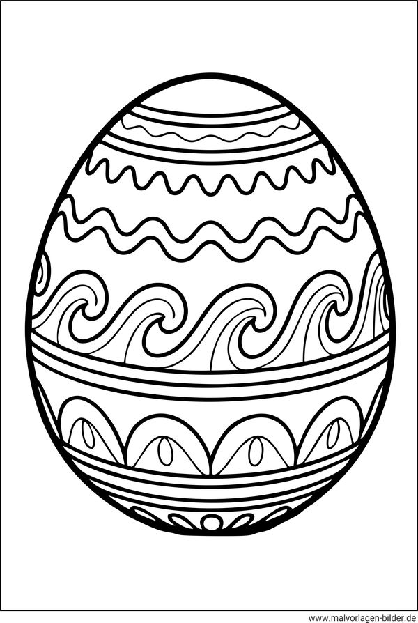 Osterei mit Muster Ausmalbild