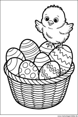 Ostereier Küken Ausmalbild kostenlos drucken