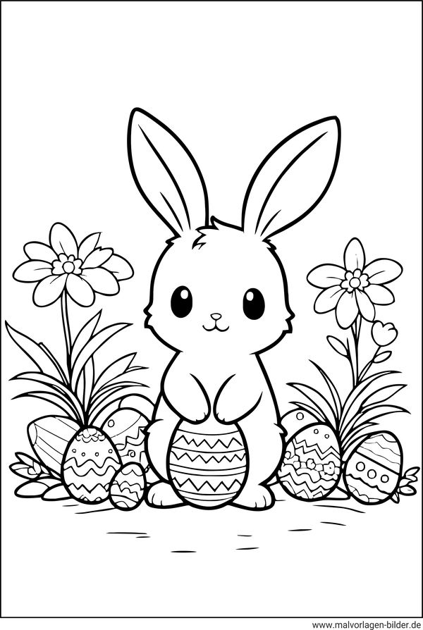 Kinderbild Osterhase zum Ausmalen