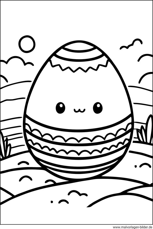 Malvorlage kawaii Osterei