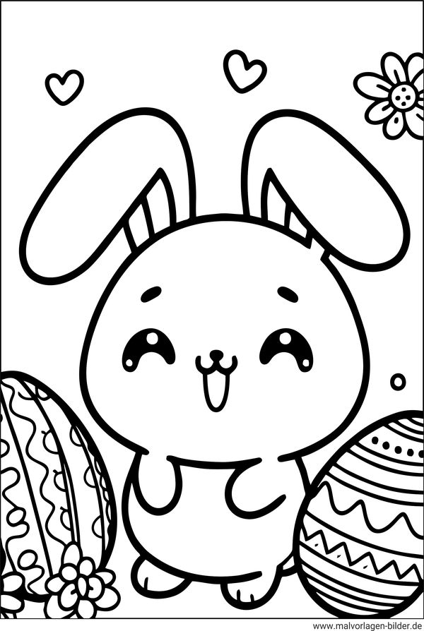 Niedlicher Osterhase Malvorlage