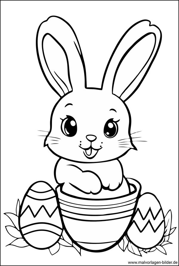 Osterhase im Osterei Ausmalbild zum Ausdrucken